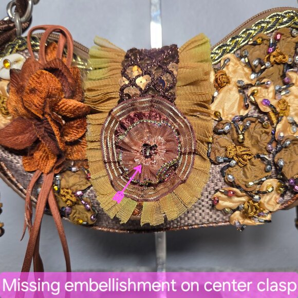 Julma Paris Floral Embellished Shoulder Bag - Picture 6 of 12